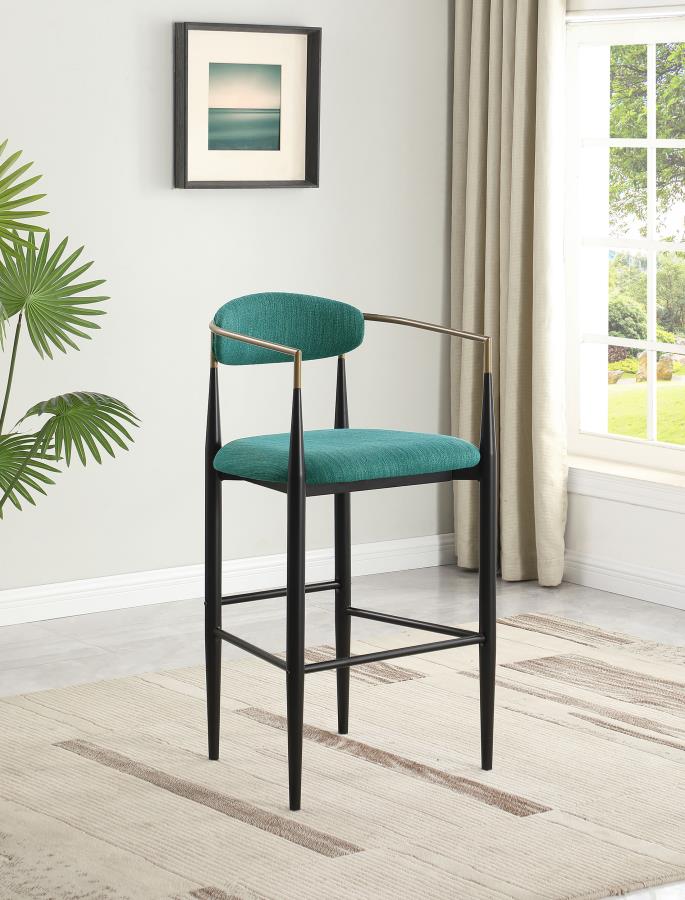 Tina Fabric Upholstered Bar Chair Green (Set of 2)-zoom-