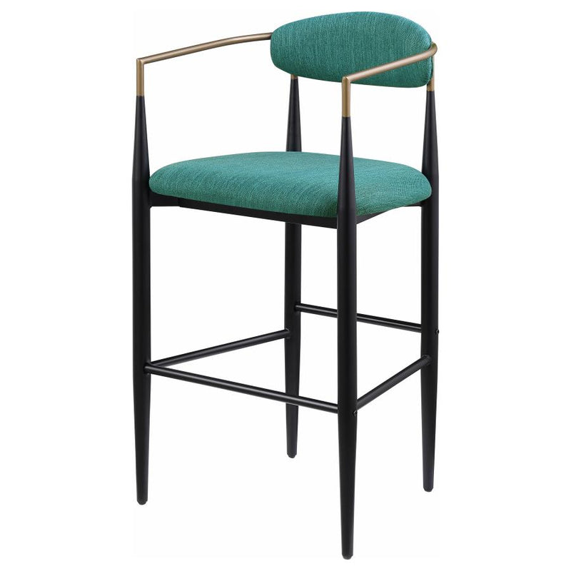 Tina Fabric Upholstered Bar Chair Green (Set of 2)-zoom-