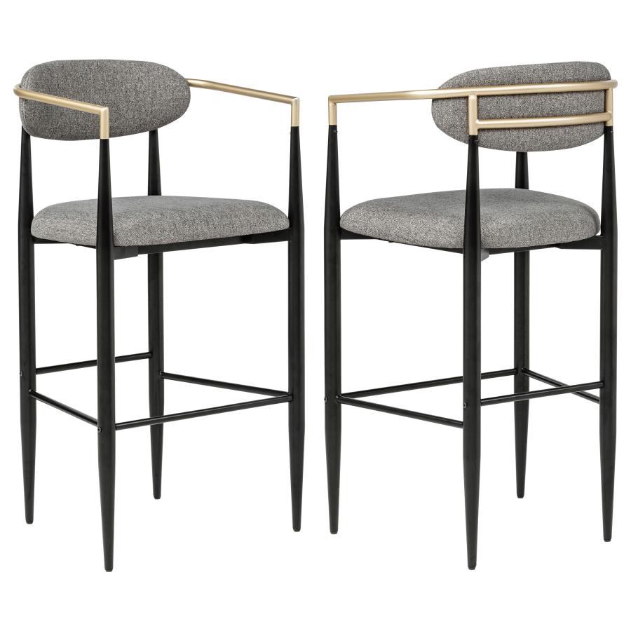 Tina Fabric Upholstered Bar Chair Dark Grey (Set of 2)-1