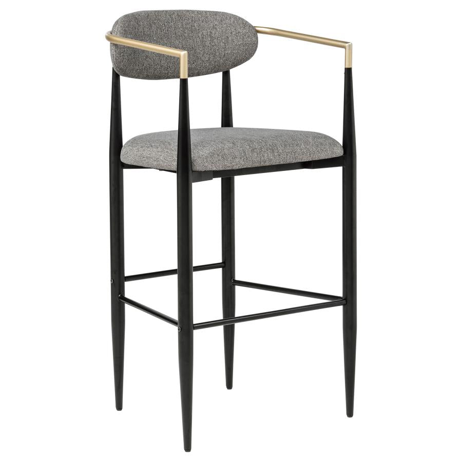 Tina Fabric Upholstered Bar Chair Dark Grey (Set of 2)-zoom-3