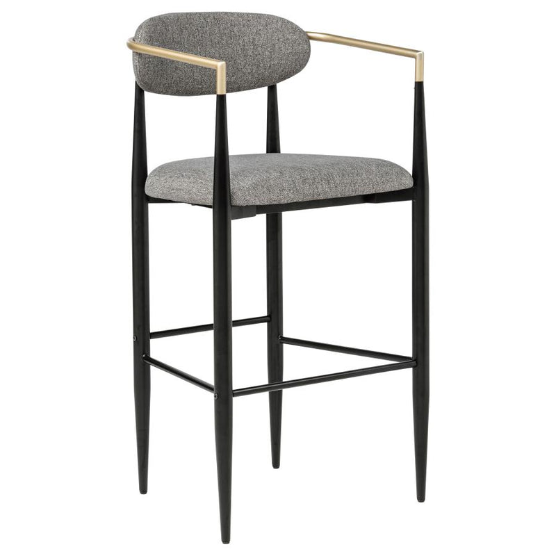Tina Fabric Upholstered Bar Chair Dark Grey (Set of 2)-zoom-
