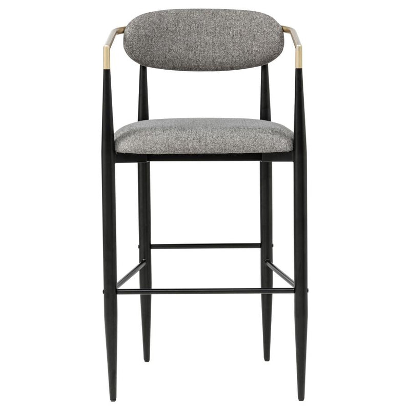 Tina Fabric Upholstered Bar Chair Dark Grey (Set of 2)-zoom-