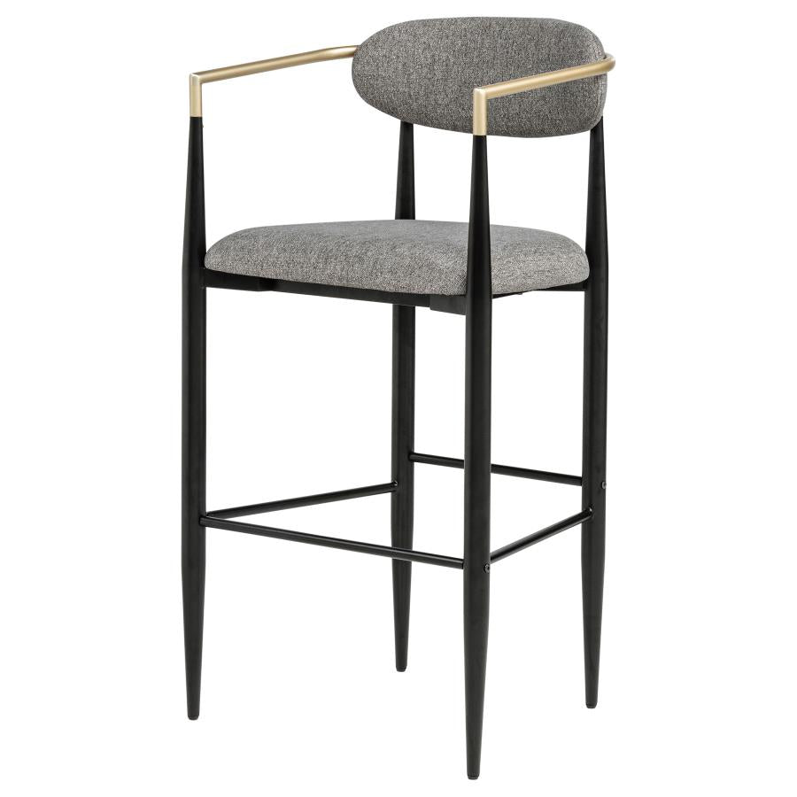 Tina Fabric Upholstered Bar Chair Dark Grey (Set of 2)-5
