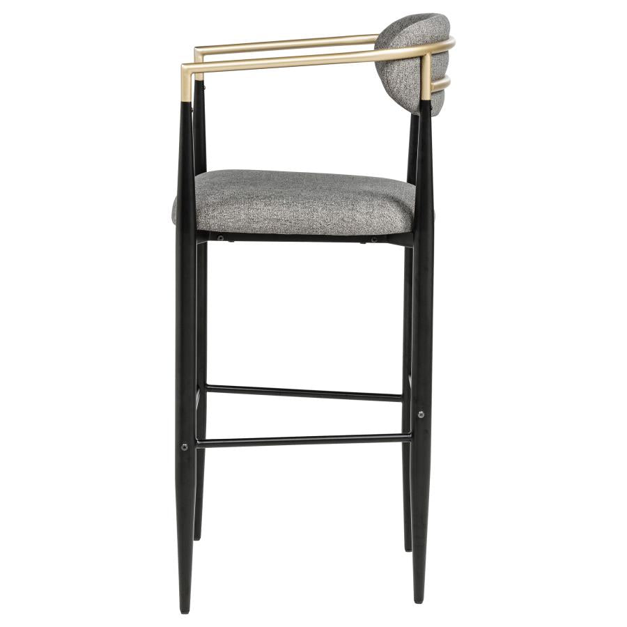 Tina Fabric Upholstered Bar Chair Dark Grey (Set of 2)-6