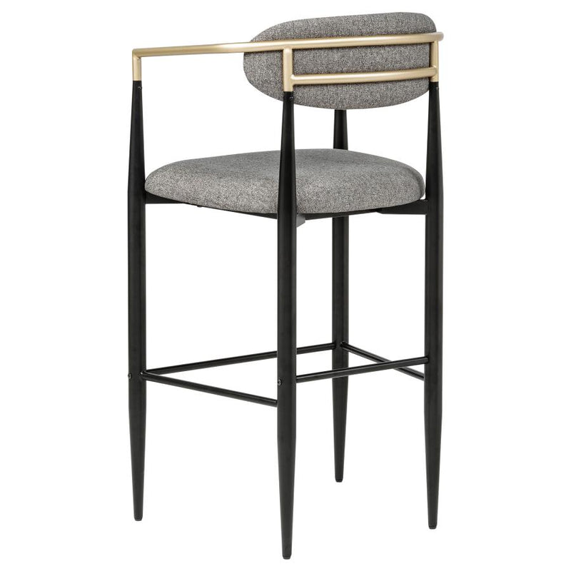 Tina Fabric Upholstered Bar Chair Dark Grey (Set of 2)-zoom-