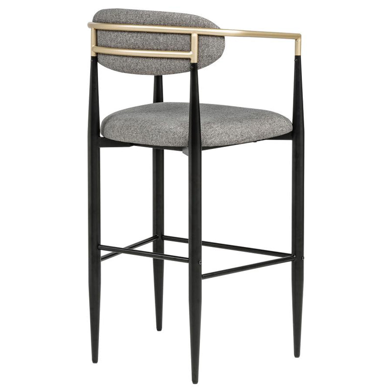 Tina Fabric Upholstered Bar Chair Dark Grey (Set of 2)-zoom-
