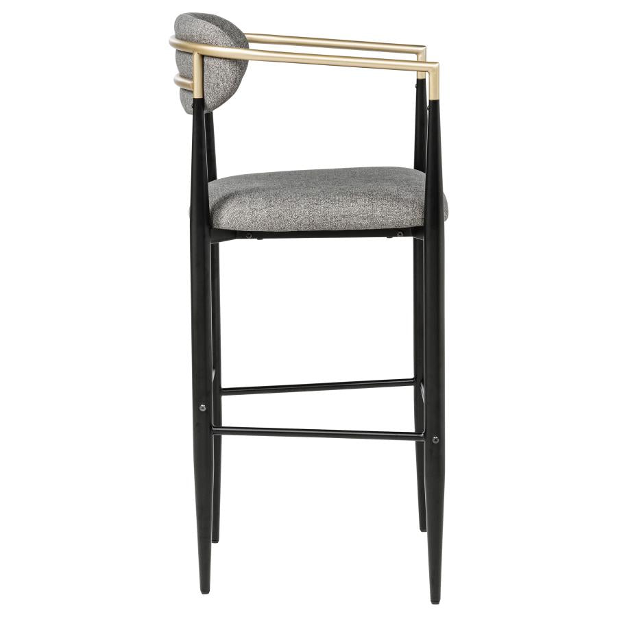 Tina Fabric Upholstered Bar Chair Dark Grey (Set of 2)-zoom-9