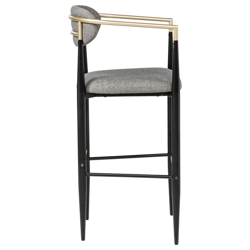 Tina Fabric Upholstered Bar Chair Dark Grey (Set of 2)-zoom-
