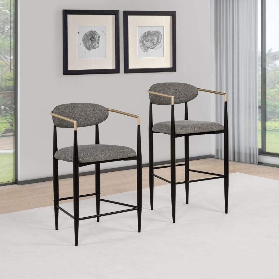 Tina Fabric Upholstered Bar Chair Dark Grey (Set of 2)-zoom-14