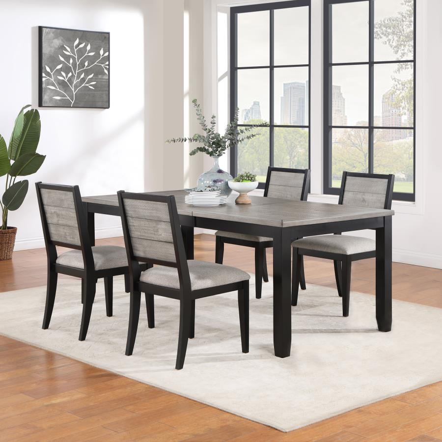 Elodie 5-piece Rectangular Extension Leaf Dining Set Black-1