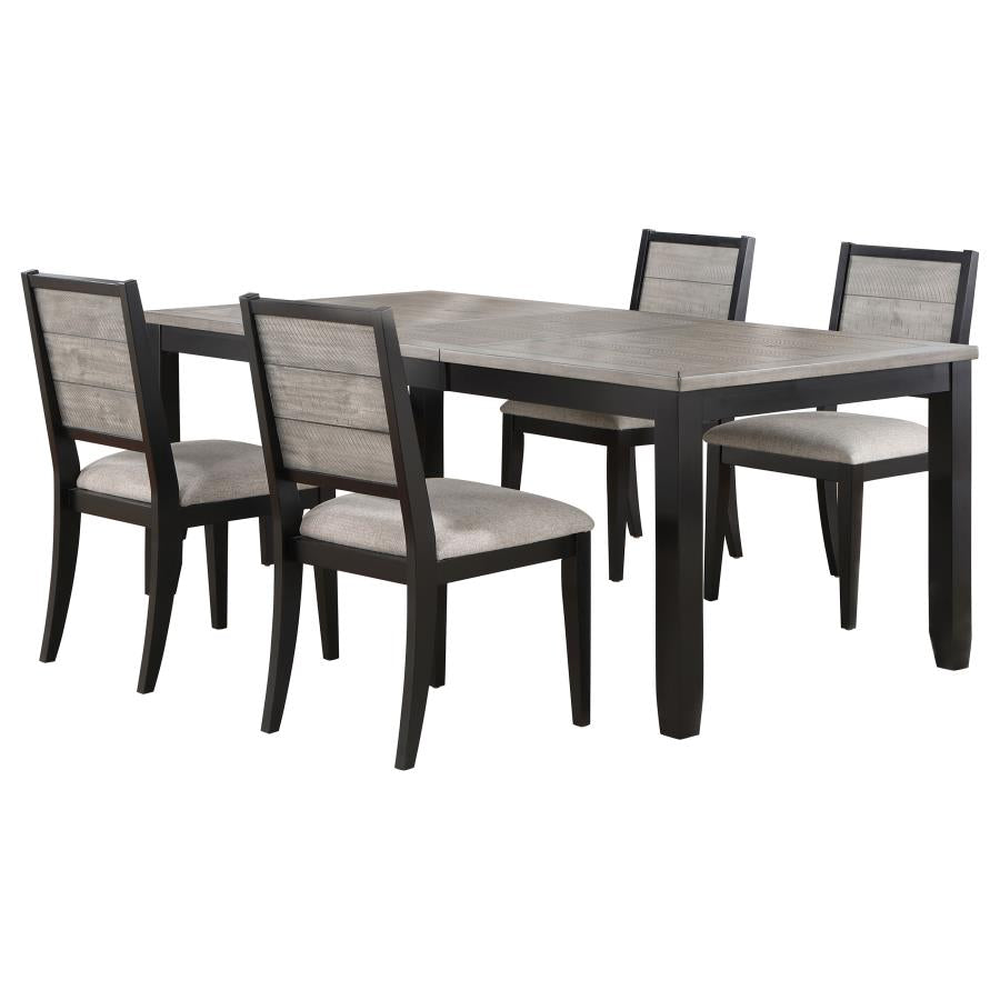 Elodie 5-piece Rectangular Extension Leaf Dining Set Black-2
