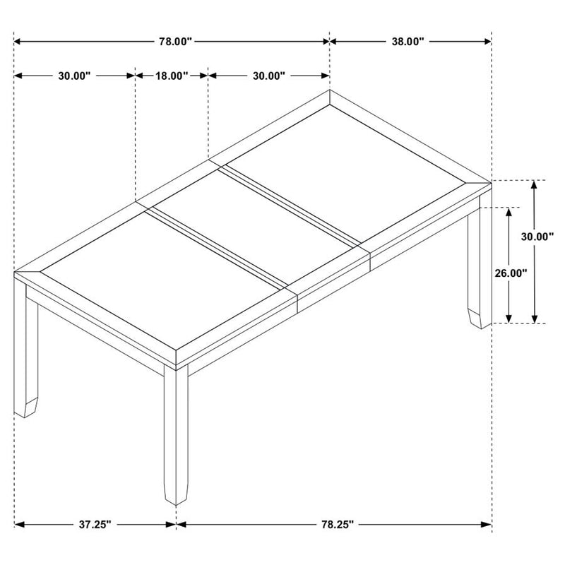 Elodie 5-piece Rectangular Extension Leaf Dining Set Black-zoom-