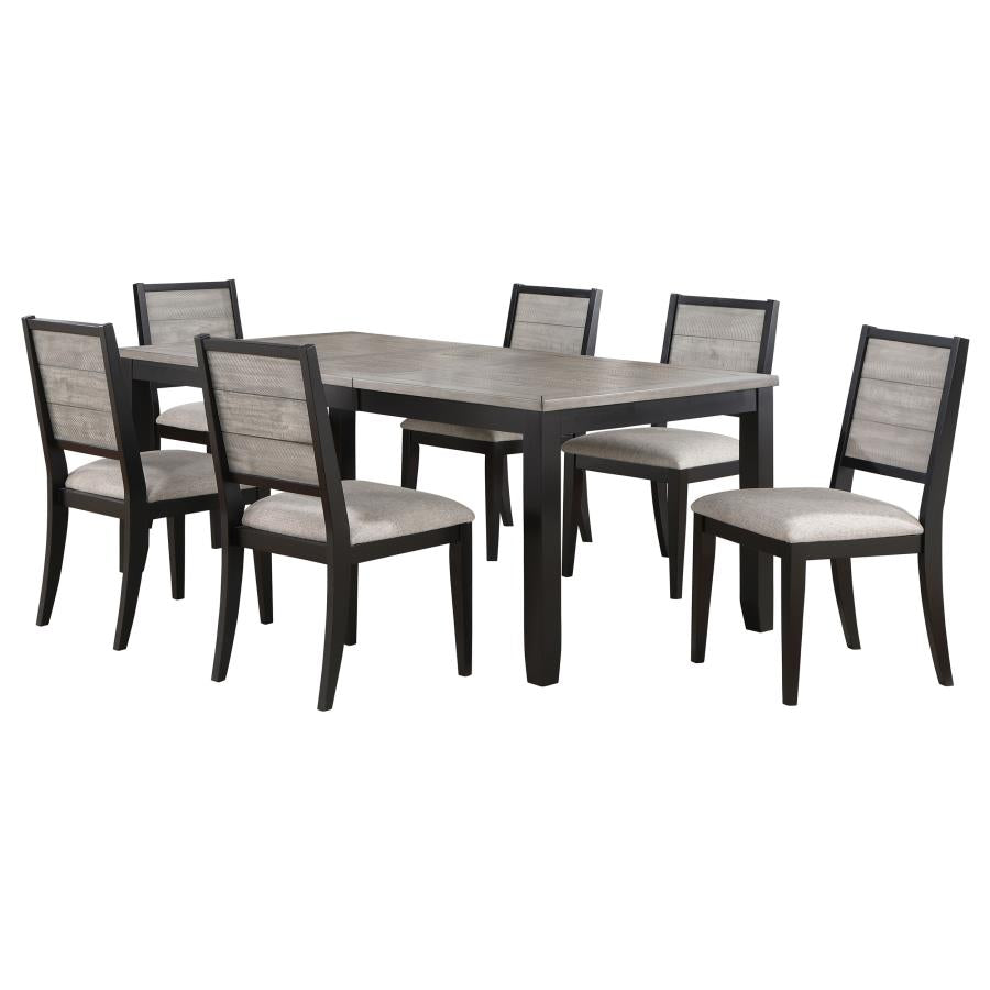 Elodie 7-piece Rectangular Extension Leaf Dining Set Black-zoom-2