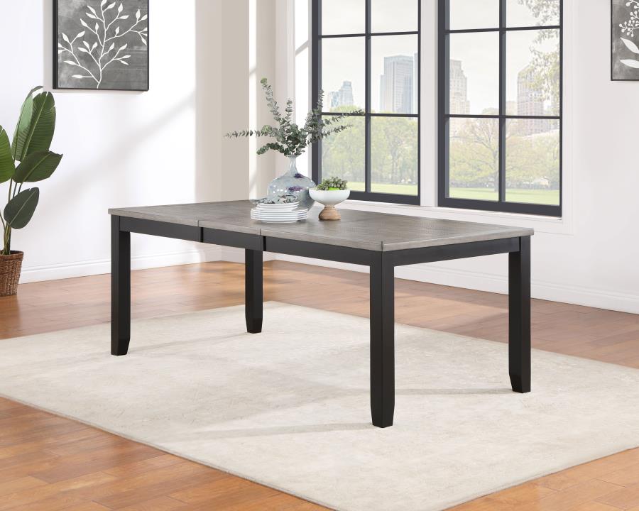 Elodie Rectangular 78-inch Extension Leaf Dining Table Black-zoom-2