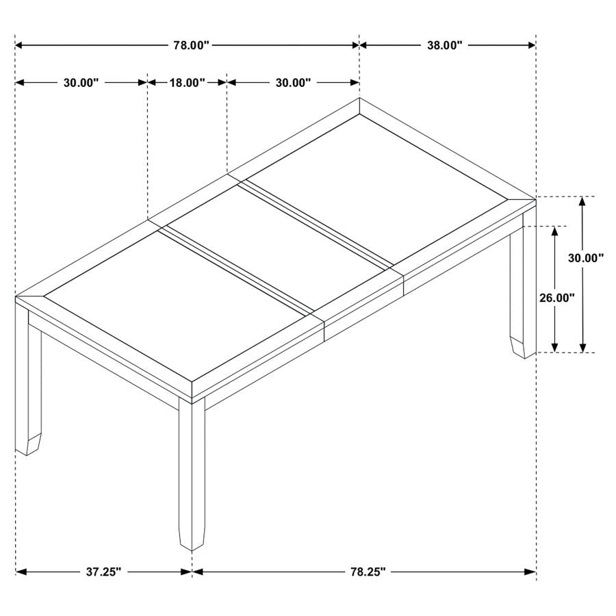 Elodie Rectangular 78-inch Extension Leaf Dining Table Black-8