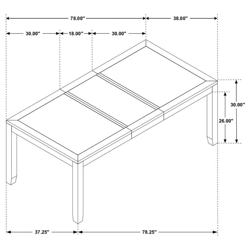 Elodie Rectangular 78-inch Extension Leaf Dining Table Black-zoom-