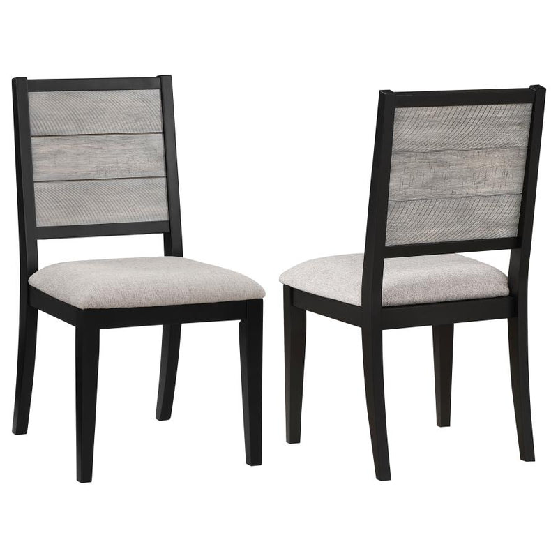 Elodie Wood Dining Side Chair Grey and Black (Set of 2)-zoom-
