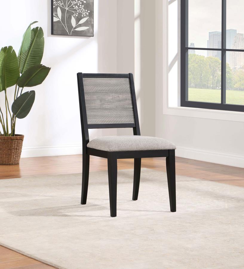 Elodie Wood Dining Side Chair Grey and Black (Set of 2)-zoom-2