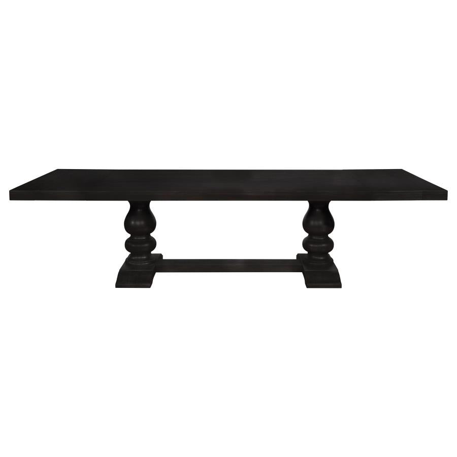 Phelps 123-inch Extension Leaf Dining Table Distressed Noir-3