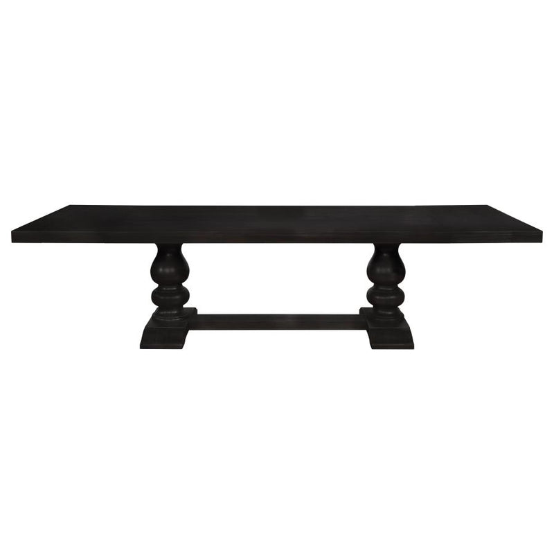 Phelps 123-inch Extension Leaf Dining Table Distressed Noir-zoom-