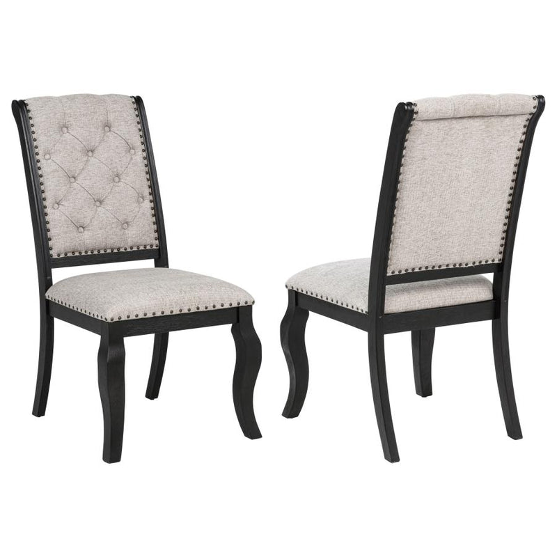 Phelps Upholstered Dining Side Chair Tobacco and Distressed Noir-zoom-