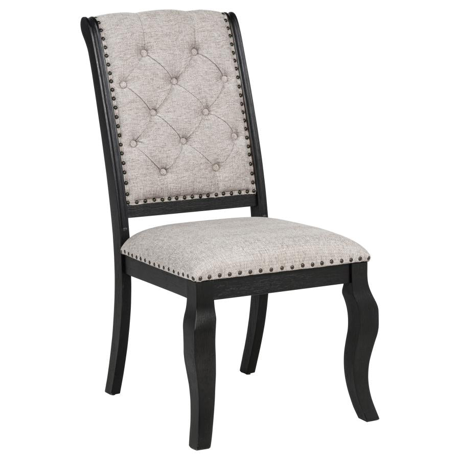 Phelps Upholstered Dining Side Chair Tobacco and Distressed Noir-3