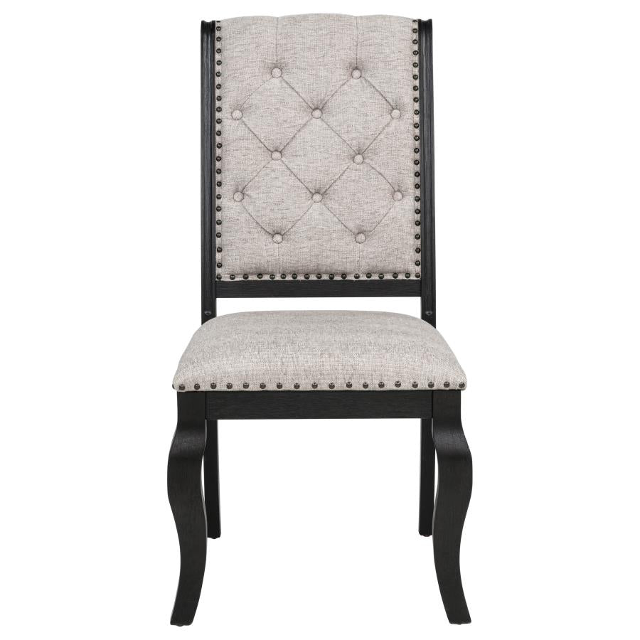 Phelps Upholstered Dining Side Chair Tobacco and Distressed Noir-4