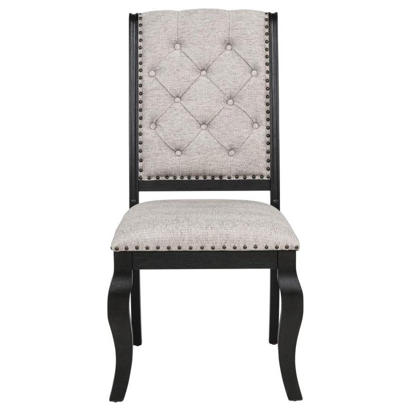 Phelps Upholstered Dining Side Chair Tobacco and Distressed Noir-zoom-