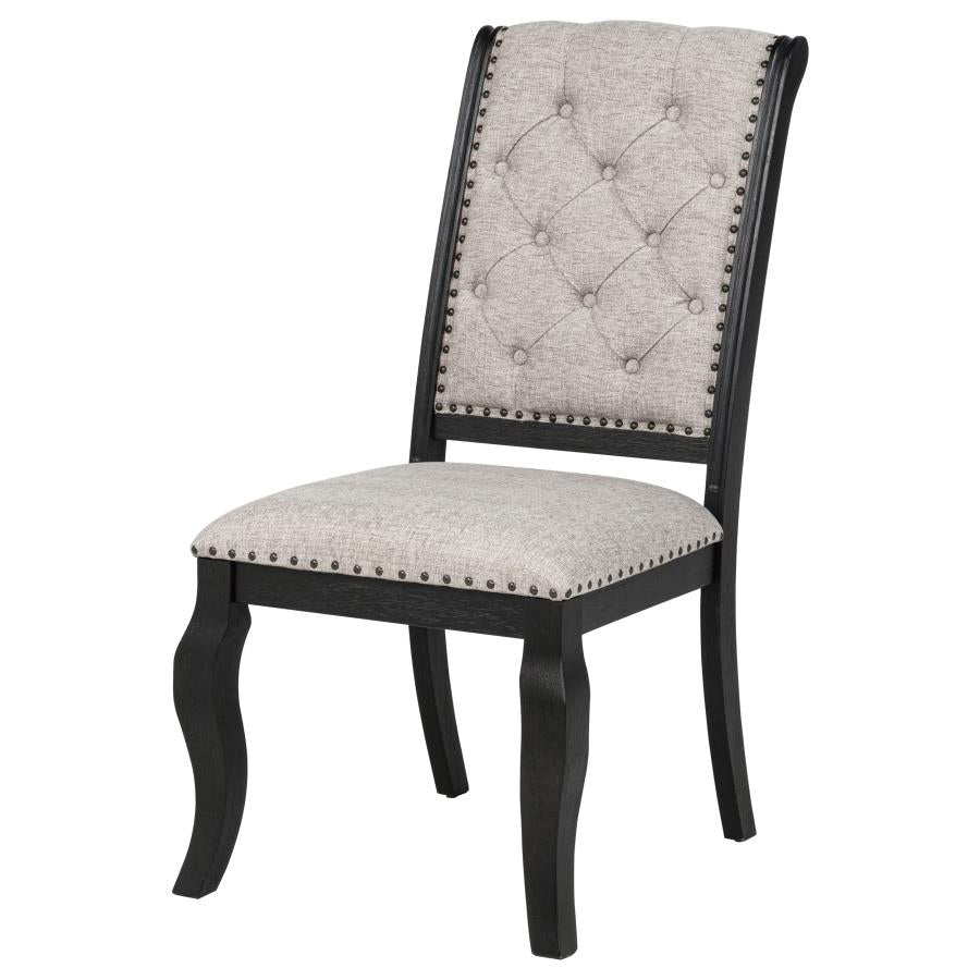 Phelps Upholstered Dining Side Chair Tobacco and Distressed Noir-5