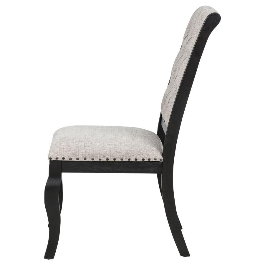 Phelps Upholstered Dining Side Chair Tobacco and Distressed Noir-6