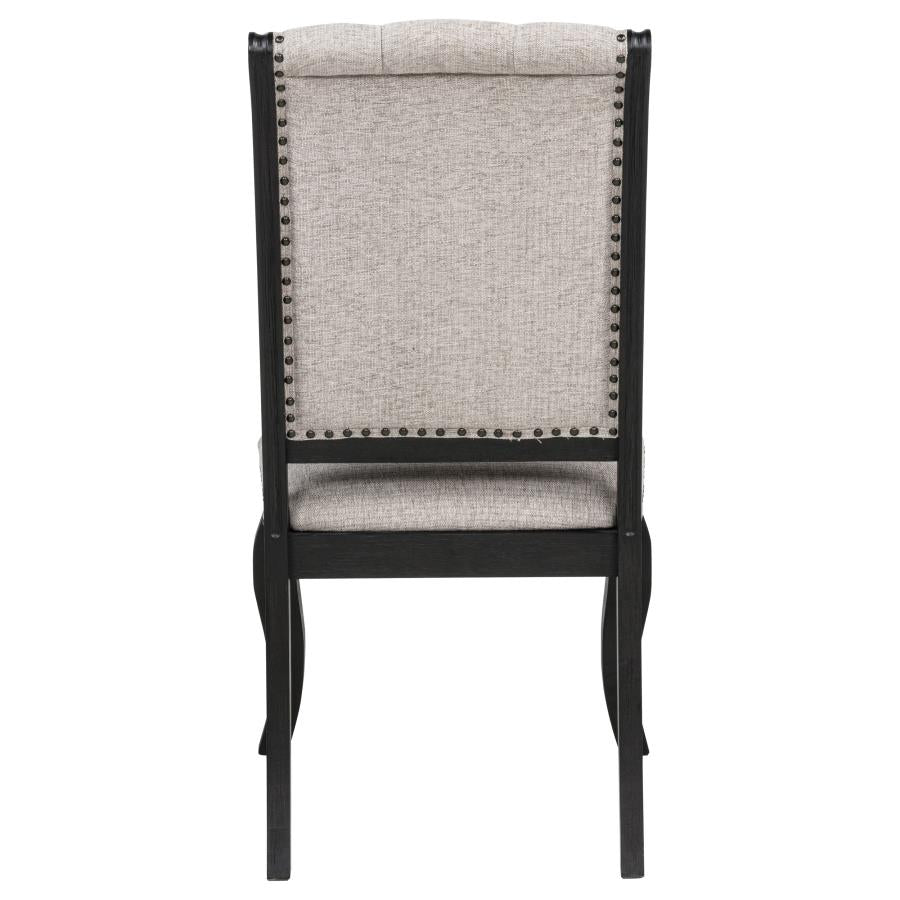 Phelps Upholstered Dining Side Chair Tobacco and Distressed Noir-8