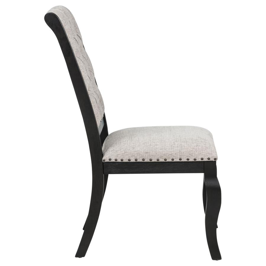 Phelps Upholstered Dining Side Chair Tobacco and Distressed Noir-10