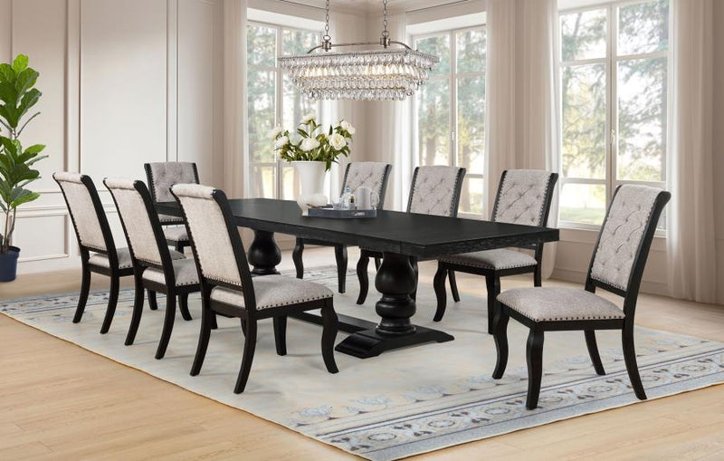 Phelps Upholstered Dining Side Chair Tobacco and Distressed Noir-zoom-