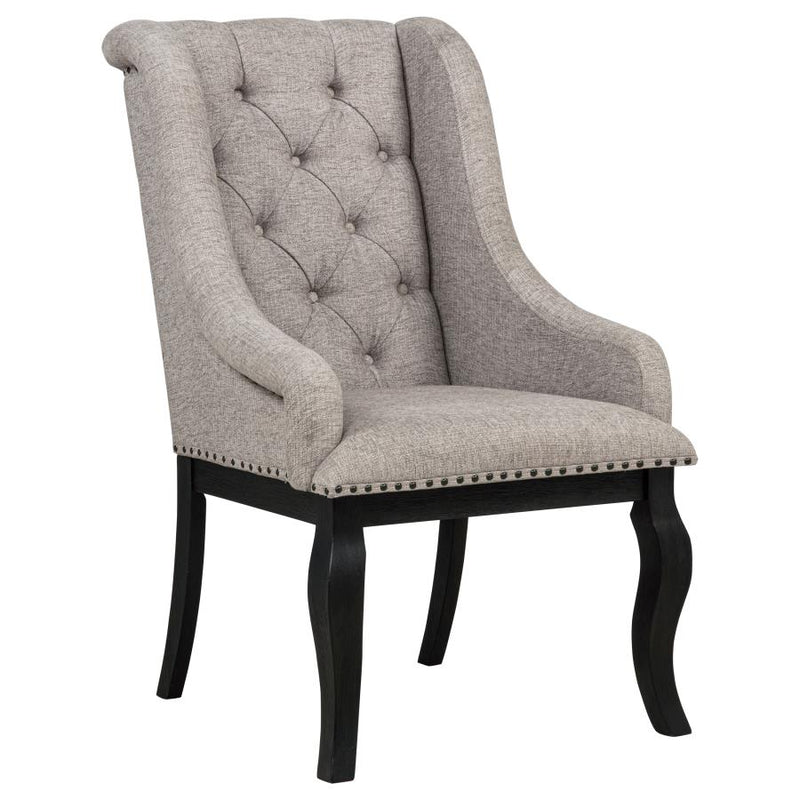 Phelps Upholstered Dining Arm Chair Tobacco and Distressed Noir-zoom-