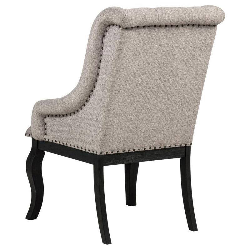 Phelps Upholstered Dining Arm Chair Tobacco and Distressed Noir-zoom-