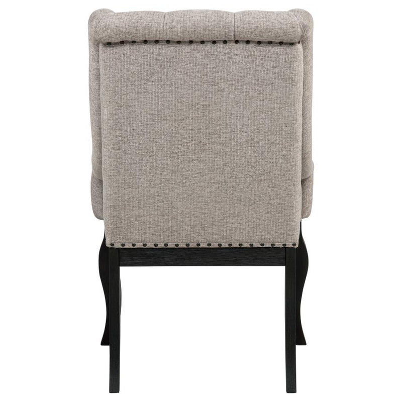 Phelps Upholstered Dining Arm Chair Tobacco and Distressed Noir-zoom-