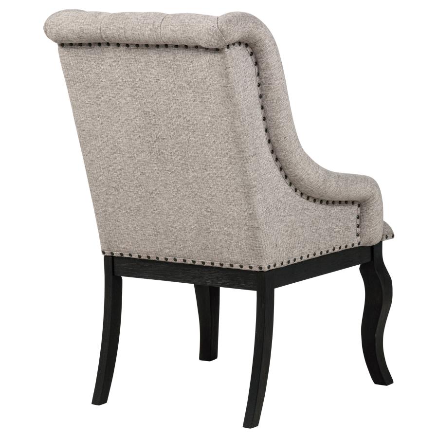 Phelps Upholstered Dining Arm Chair Tobacco and Distressed Noir-9