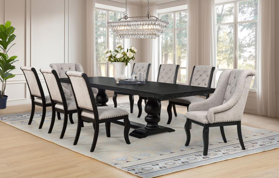 Phelps Upholstered Dining Arm Chair Tobacco and Distressed Noir-zoom-15