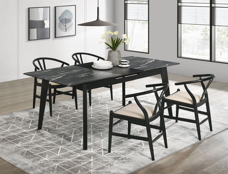 Crestmont 5-piece Extension Leaf Dining Table Set Black-zoom-1