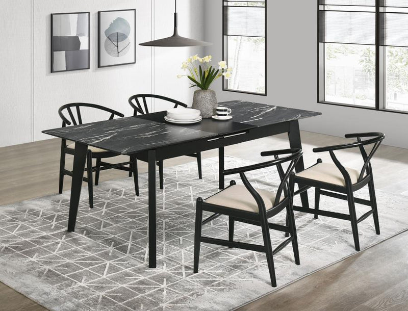Crestmont 5-piece Extension Leaf Dining Table Set Black-zoom-
