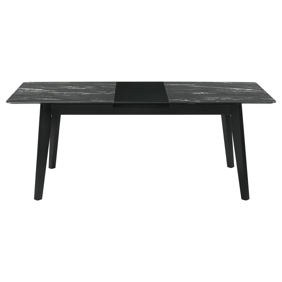 Crestmont 78-inch Extension Dining Table Black Faux Marble-zoom-3