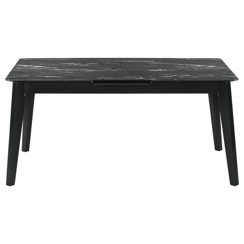 Crestmont 78-inch Extension Dining Table Black Faux Marble-zoom-