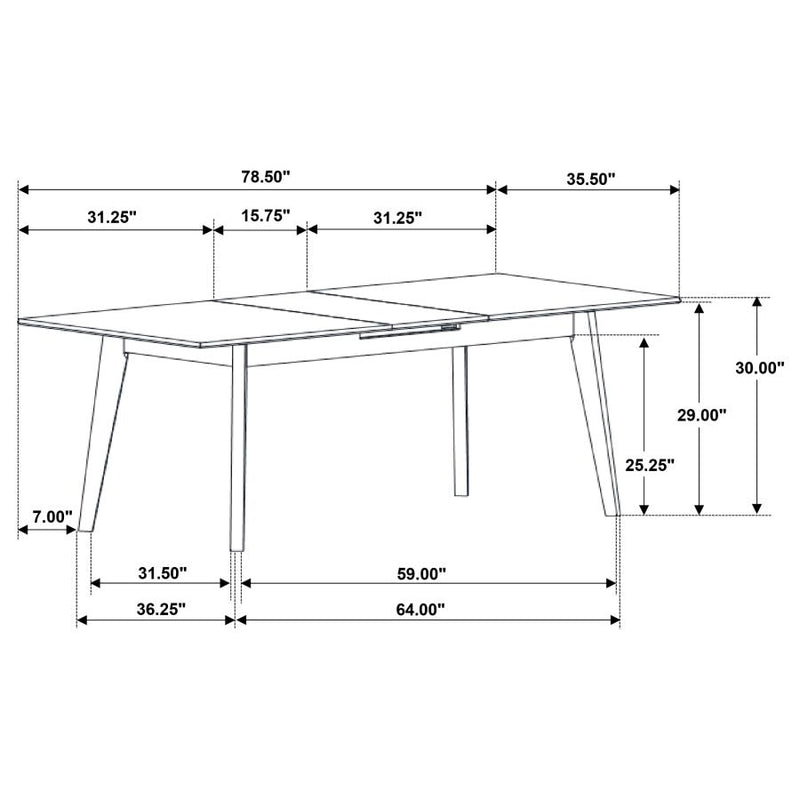 Crestmont 78-inch Extension Dining Table Black Faux Marble-zoom-