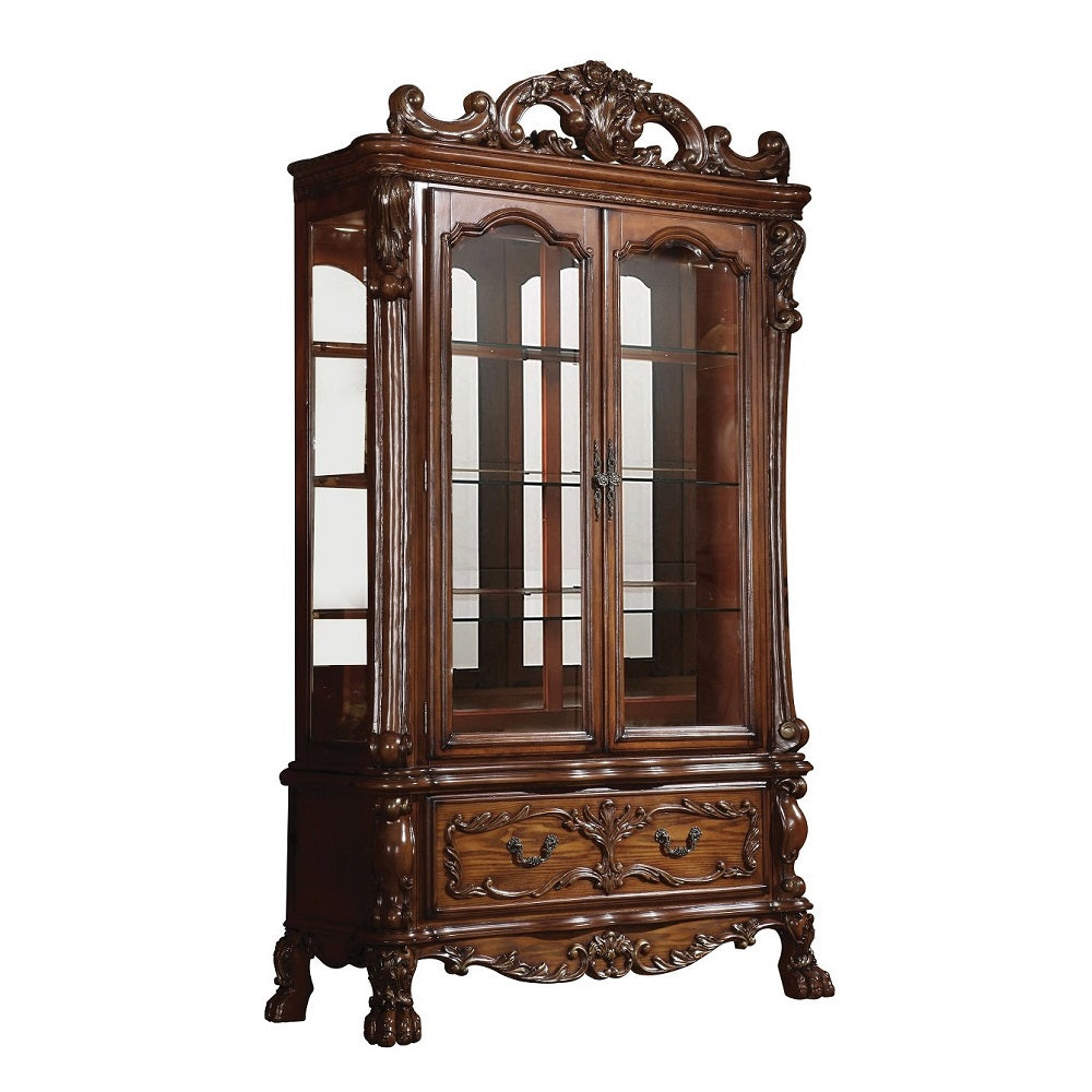 ACME Dresden Curio Cabinet – angle view – Lusso Furniture Miami