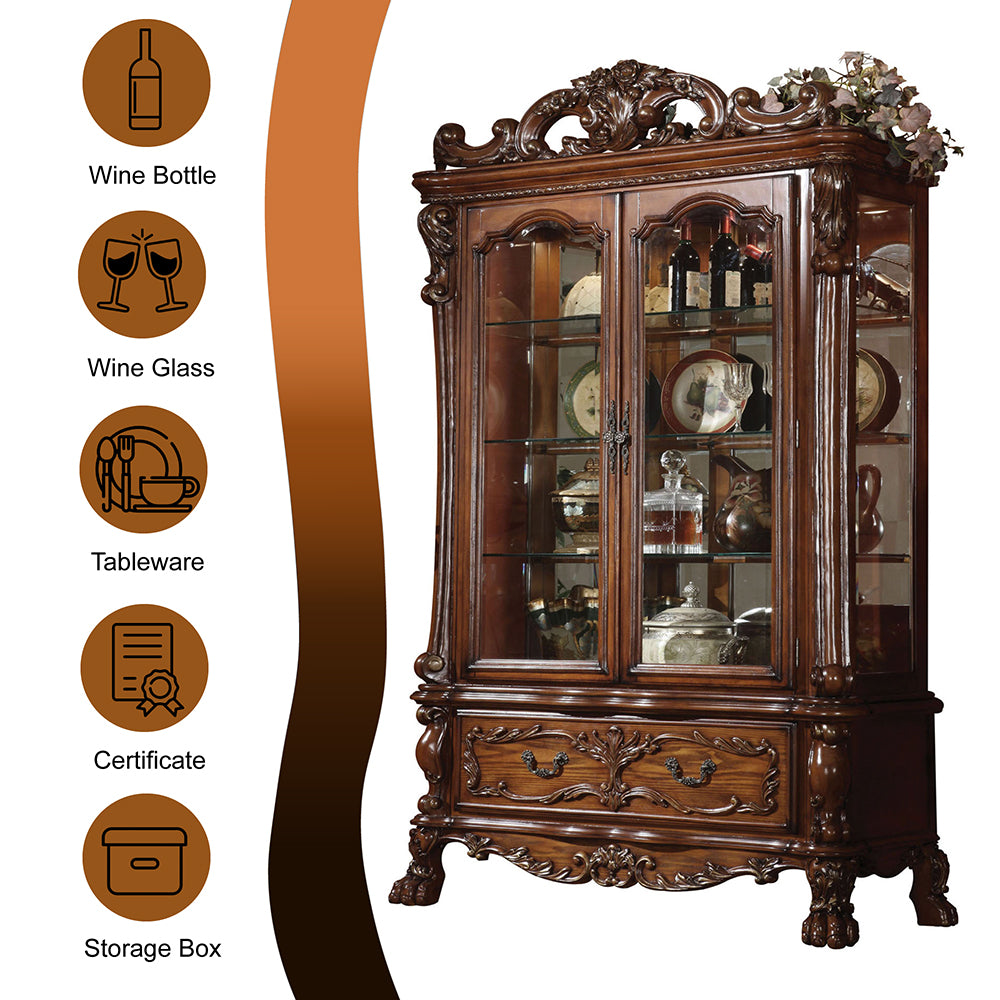 ACME Dresden Curio Cabinet – detail – Lusso Furniture Miami