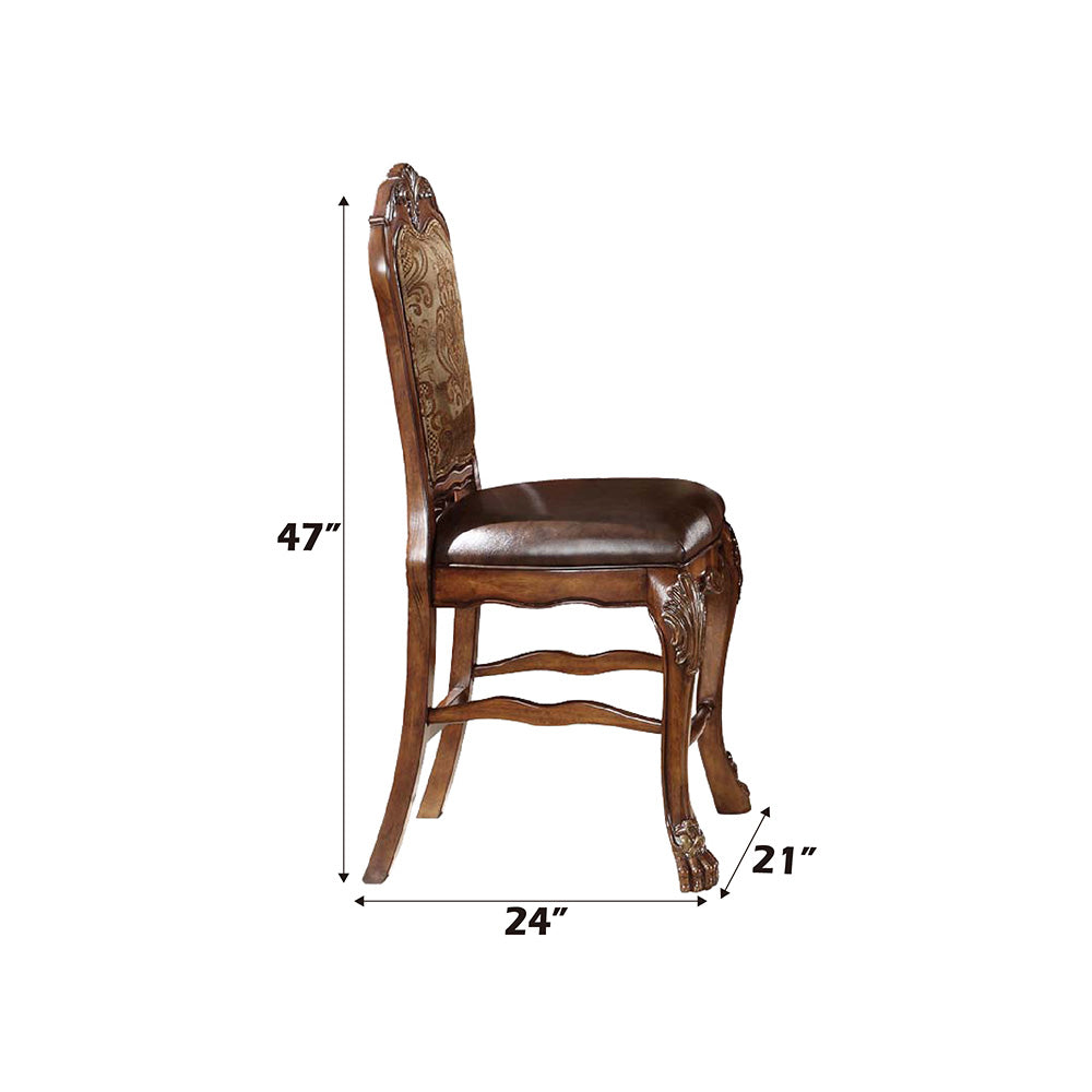ACME Dresden Counter Height Chair Set of 2 – angle view – Lusso Furniture Miami