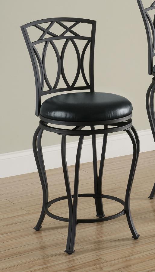 Adamsville Upholstered Swivel Counter Height Stool Black-2