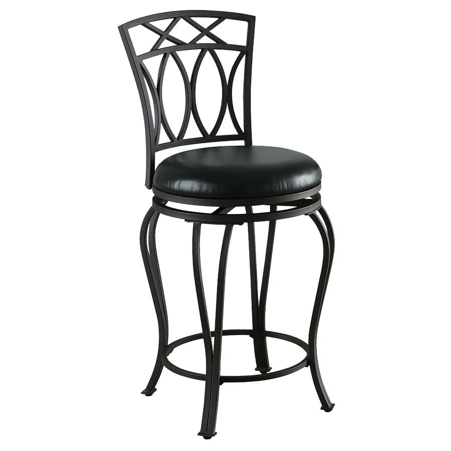 Adamsville Upholstered Swivel Counter Height Stool Black-zoom-1
