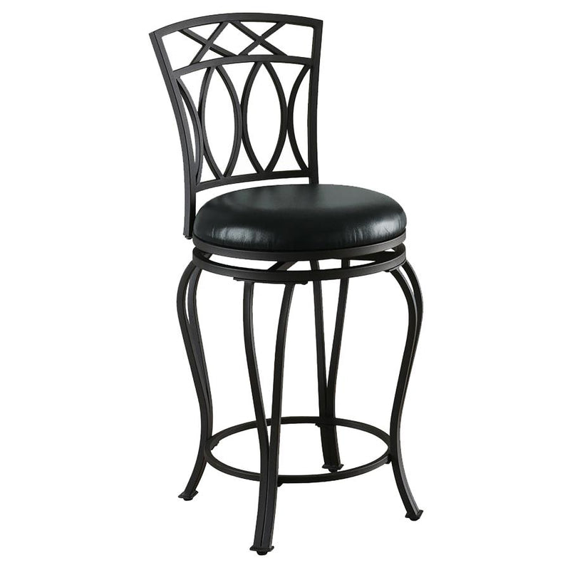Adamsville Upholstered Swivel Counter Height Stool Black-zoom-