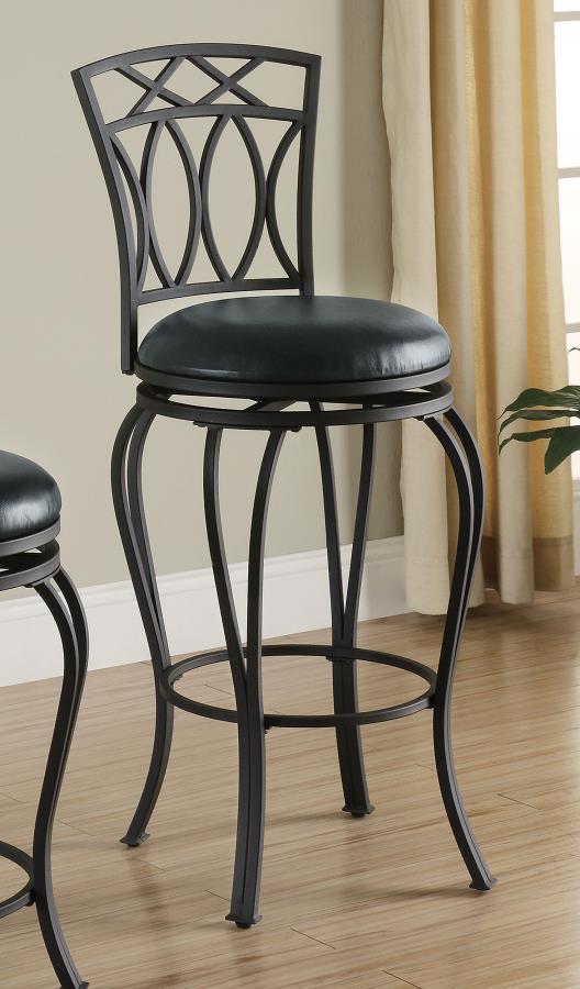 Adamsville Upholstered Swivel Bar Stool Black-zoom-